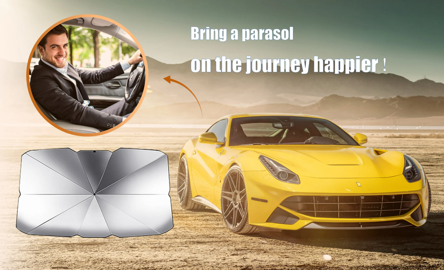 Foldable UV Sun Shade Umbrella for Car Windshield