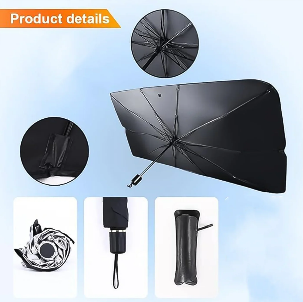 Foldable UV Sun Shade Umbrella for Car Windshield