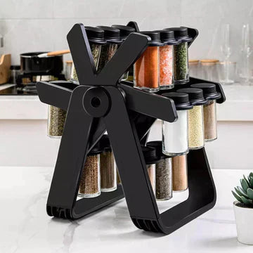 Spin & Store Spice Holder with 18 (Glass) Jars