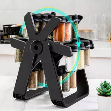Spin & Store Spice Holder with 18 (Glass) Jars